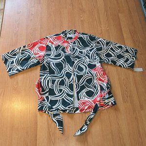 NWT Natori Alice Through The Looking Glass Kimono Blouse